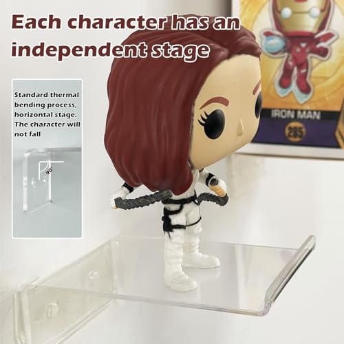 12 Acrylic Wall Display Shelves for Funko Pop Boxes - Clear