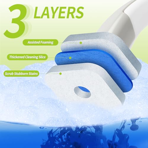 IVYROLL Toilet Bowl Cleaner Wand Refills 7 Pack Compatible with Clorox - Deep Cleaning