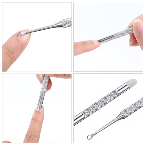 Eldraqth Stainless Steel Dual Ended Cuticle Pusher and Sandpaper Sheets