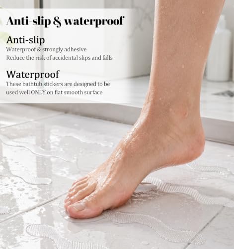 Acrbeli 24-Piece Transparent Non-Slip Shower and Bathtub Treads