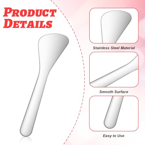 Mini Stainless Steel Makeup Spatulas - 3 Pack for Skincare