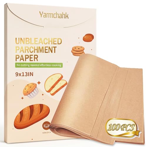 Yarmchahk 9x13 Inch Unbleached Parchment Paper Sheets - 100 Pack