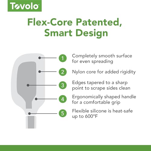 Tovolo Silicone Jar Spatula - Long Handle Oyster Gray Flexible Scraper for Jams & Nut Butters