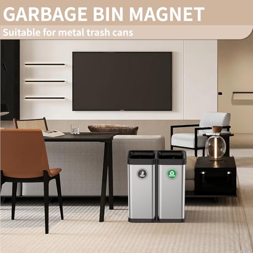 Round Recycle and Trash Magnets for Kitchen Bins