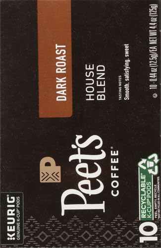 Peet's Coffee House K-Cup Coffee Pods - Dark Roast for Keurig Brewers | 10 Pods (Pack of 2)