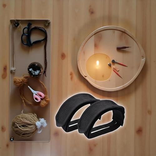 2-Pack Black Bike Pedal Toe Straps, Fixed Gear Cycling Foot Straps with Beam Design Bike Pedals