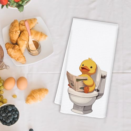 Funny Duck Hand Towels - 16x24 Microfiber for Kitchen & Bath