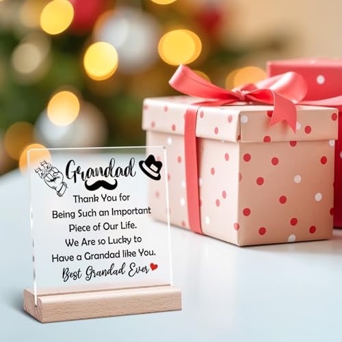 Heartfelt Grandpa Gifts Acrylic Desk Sign - Perfect for Birthdays & Father's Day