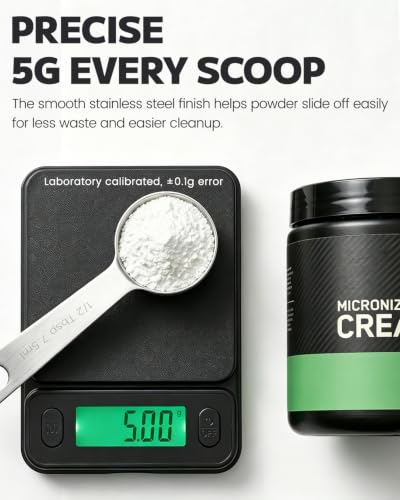 MIMORE Stainless Steel 5g Scoop - 3 Pack for Accurate Creatine Measurement