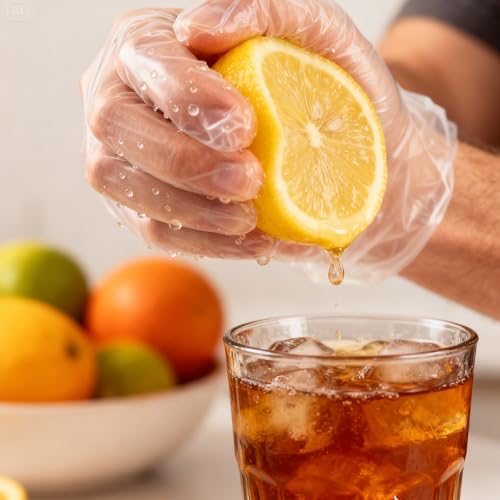 JedJadr 500 Disposable Food Service Gloves - Clear Poly Plastic Kitchen Gloves