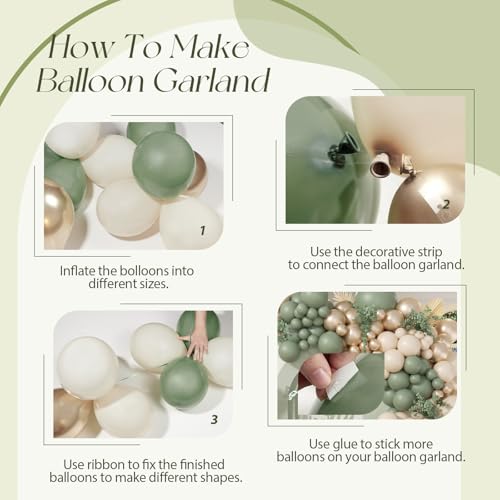 130pcs Sage Green Balloon Arch Kit for Parties & Events