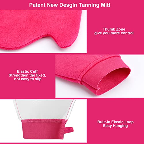 CeleCily Self Tanning Mitt Applicator - Double-Sided Velvet Sunless Tanner Glove with Waterproof Lining