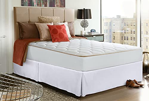 Utopia Bedding European Single Valance Sheet White - Pleated, Microfiber, Fits Under Mattress & Floor
