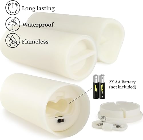 96 Ivory Waterproof Outdoor Flameless LED Candles with Remote & Timer Set