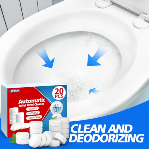 USKICH Toilet Bowl Cleaner Tablets - Automatic Bleach Tank Tablets (20 Pack)