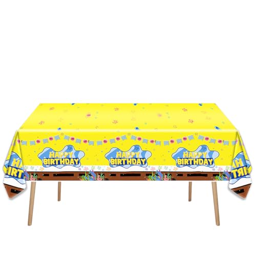 JU XIN Yellow Tablecloths for Birthday Parties | 2 Pcs, 70.8 x 42.5 Inch