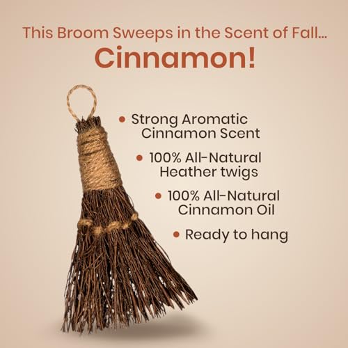 6-Inch Cinnamon Broomstick - Scented Rustic Mini Broom