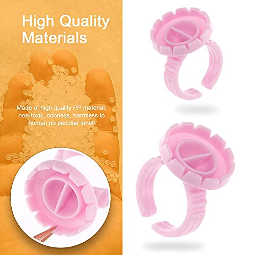 Beauty Junko Pro Lash Extension Glue Rings 100PCS - Disposable Volume Fan Holders
