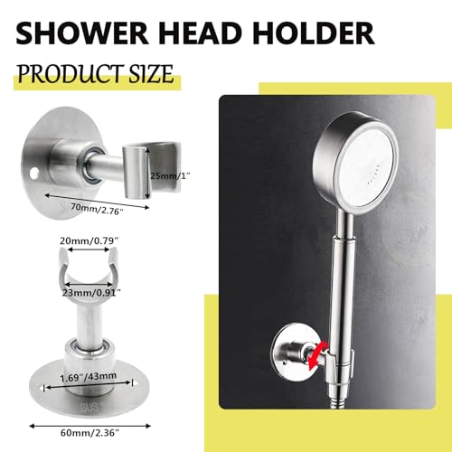 BokWin Stainless Steel Adjustable Shower Head Holder, Brushed Nickel Finish