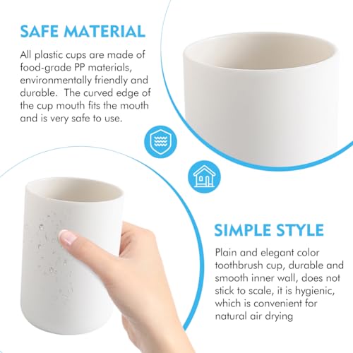 Kakalote White Plastic Bathroom Toothbrush Holder & 300ml Drinking Cup - Travel & Home Use