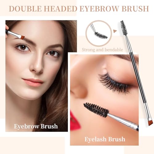 Eyebrow Brush and Eyelash Comb 2-Piece Professional Makeup Tool Set