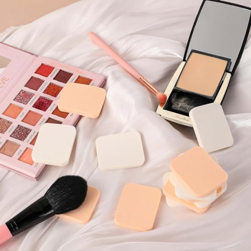 Sliverdew 12 Pcs Square Makeup Sponges Latex Foundation Puffs for Liquid Cream