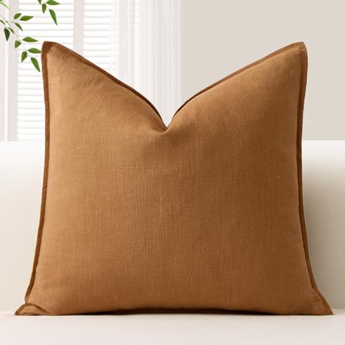 OTOSTAR Decorative Linen Throw Pillow Cover 22" x 22" - Hazel