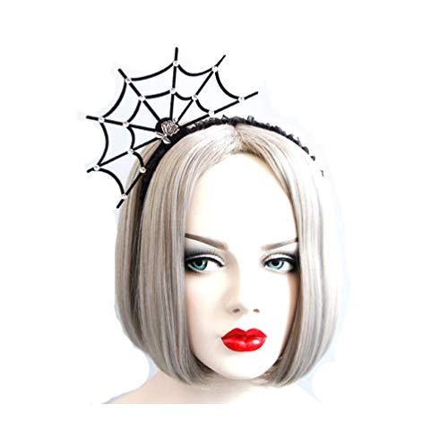 Cathercing Halloween Spider Web Rose Lace Headband Costume Hair Hoop