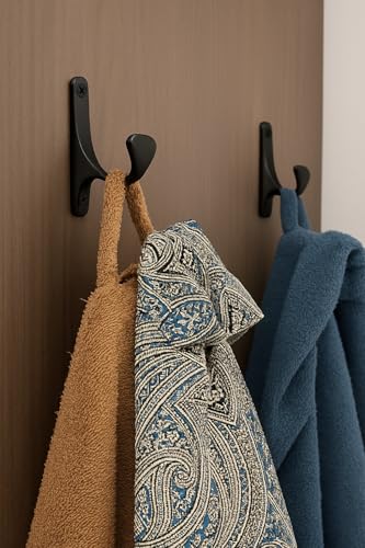 ANGSTROM Matte Black Bath Hook - Wall Mounted Single Prong Holder