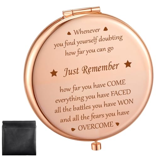 Weysat Pocket Hug Compact Mirror - Rose Gold Double Sided 1x/2x Magnifying