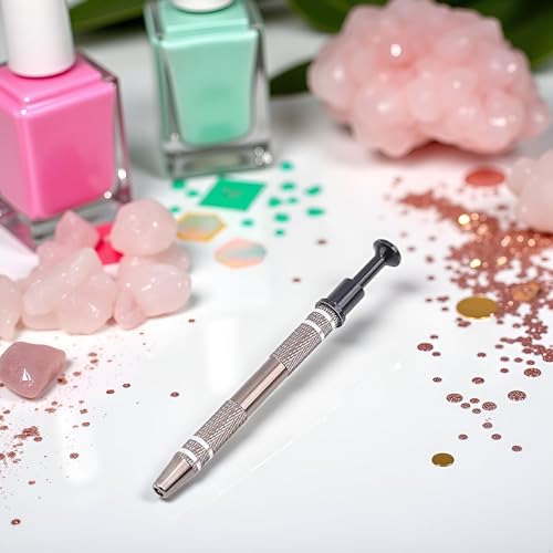 Jowxsx Rose Gold Nail Stamping Plate Holder and Cleaning Tool