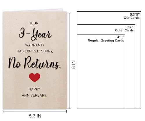 Humorous 3rd Wedding Anniversary Card for Husband & Wife
