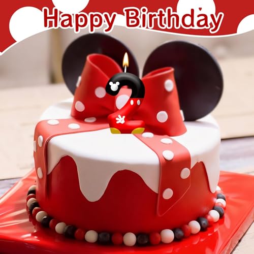 Cartoon Mouse Number 2 Birthday Candle for Cake Party Decoration