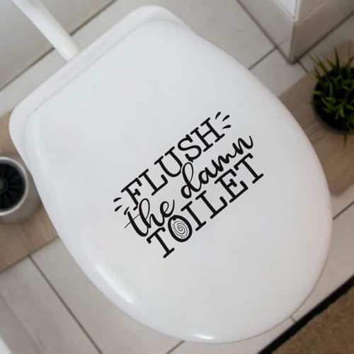 Funny Bathroom Decal - Waterproof Toilet Lid Sticker for Humor