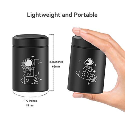 2 Pack Portable Storage Jars - Airtight Smell Proof Containers (Black & Black)