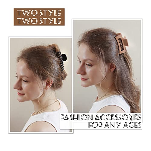 Vsiopy 6pcs Matte Square Claw Hair Clips 3.5 Inch for Thick and Thin Hair