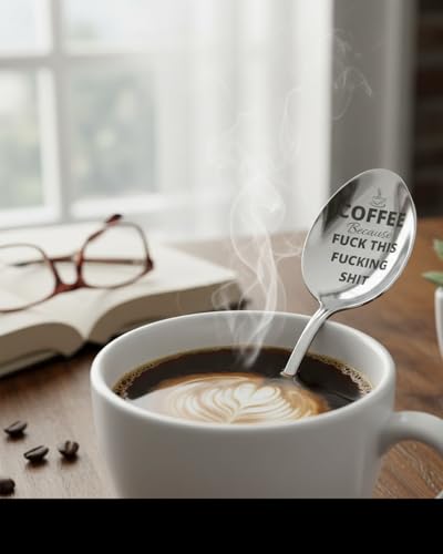 Engraved Stainless Steel Coffee Spoon - Unique Gift for Coffee Lovers