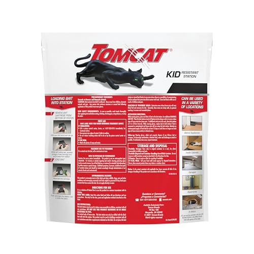 Tomcat Mouse Killer Refillable Station with 8 Bait Blocks - Child Resistant