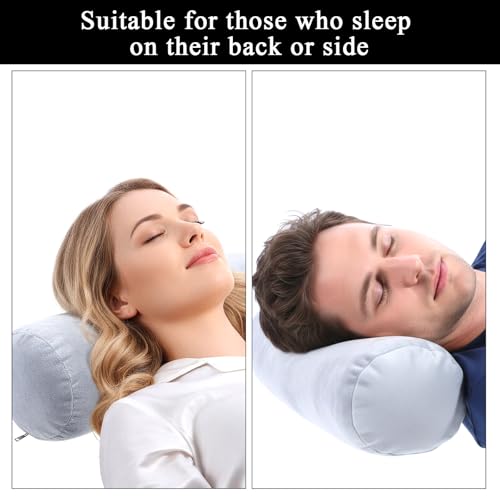 Telooco 2-Pack Round Neck Roll Pillow Covers, 16x6 Inch Soft Bolster Cases