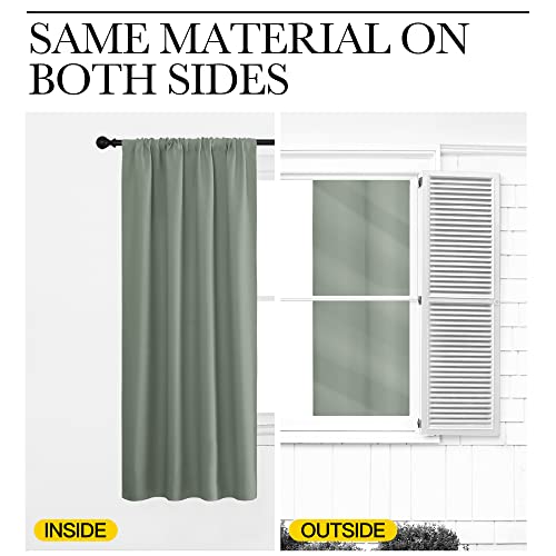 NICETOWN Blackout Curtains - Sage Green Drapes, 29" x 50" (Pair)