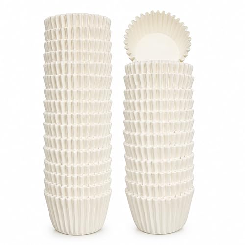 Prefer Green White Mini Cupcake Liners - 500 Greaseproof Baking Cups for Muffins & Snacks