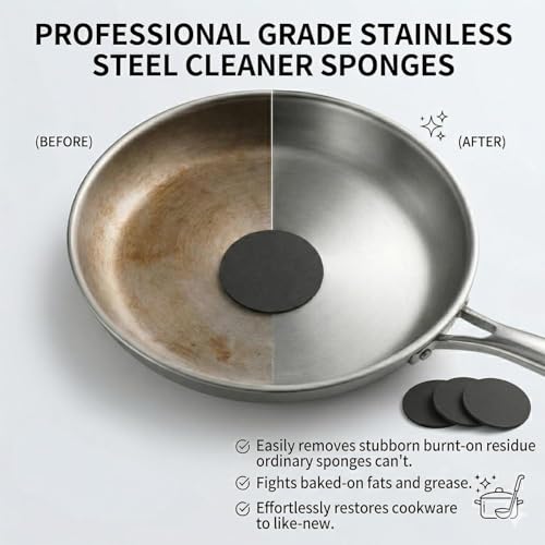 Steelis Stainless Steel Sponge - Heavy-Duty Cookware Cleaner (3 PCS)
