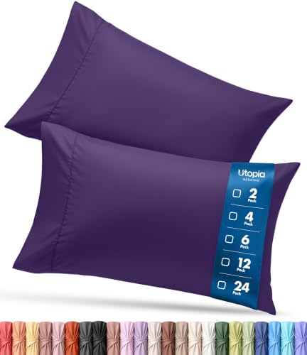 Eggplant Queen Pillow Cases Set of 4 - Ultra Soft Microfiber Covers
