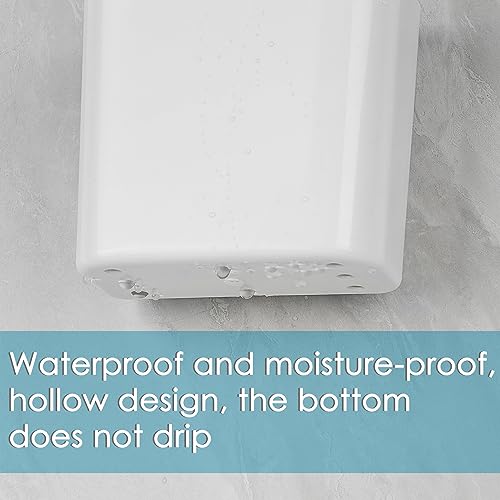 Wall Mounted Toothbrush Holder with Cover - Self Adhesive Organizer