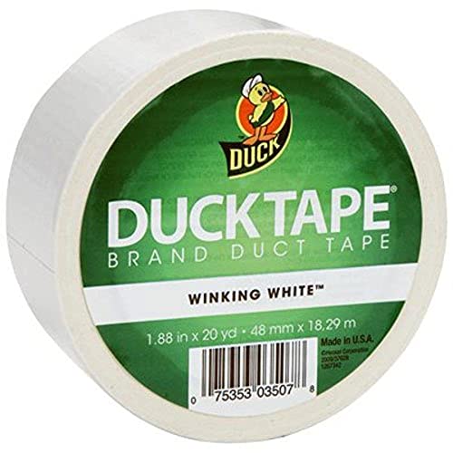 Duck Brand Heavy-Duty Duct Tape, Waterproof Cloth Tape, White, 1.88" x 20yd
