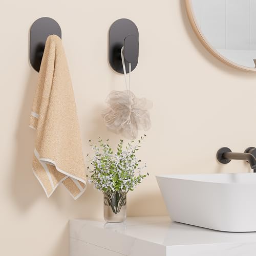 Aikzik Heavy Duty Adhesive Hooks - 26lb Stainless Steel Wall Hooks (2-Pack)