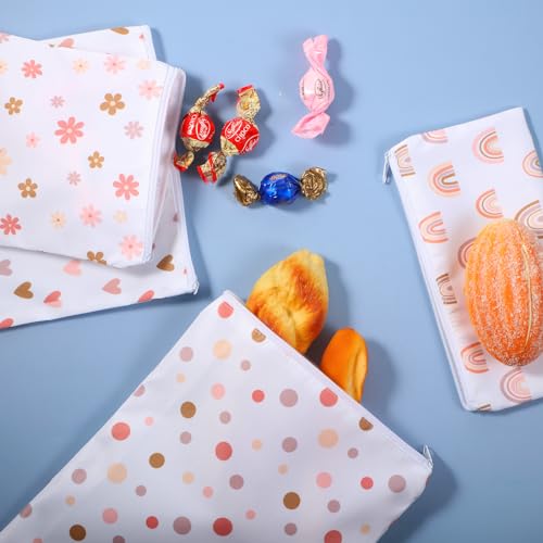Paterr 4-Piece Reusable Snack & Sandwich Bag Set - Rainbow Design