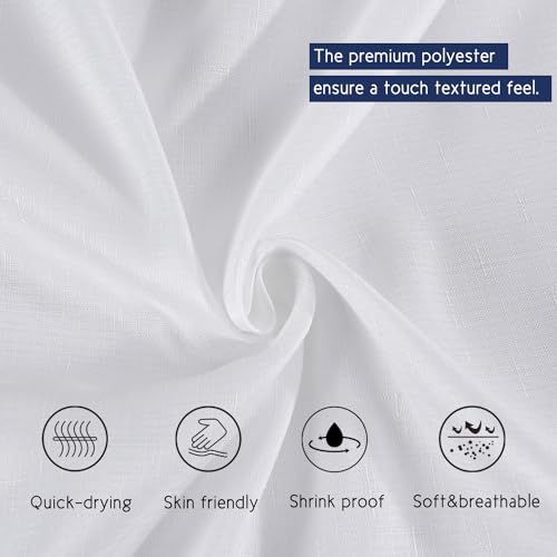 Chic White/Navy Scallop Edge Shower Curtain - 72" x 72"
