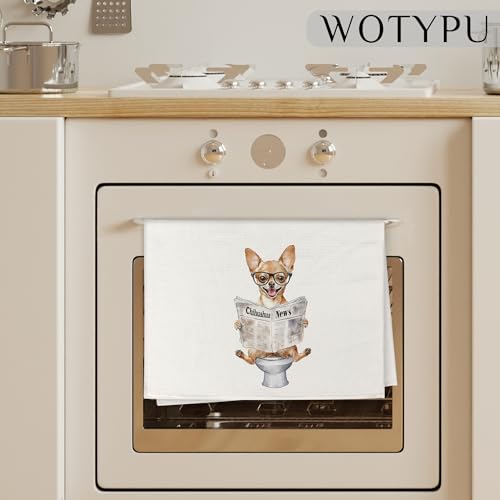 Funny Chihuahua Hand Towels - Decorative 16x24 Inch Kitchen & Bath