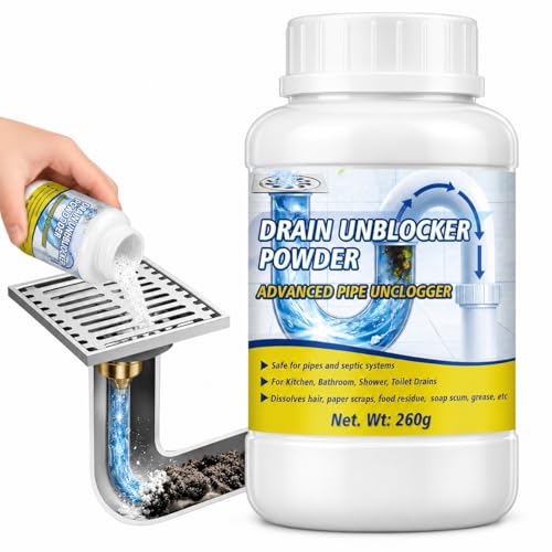 Lubynia Powerful Drain Clog Remover Powder, 260g Fast-Acting Pipe Cleaner